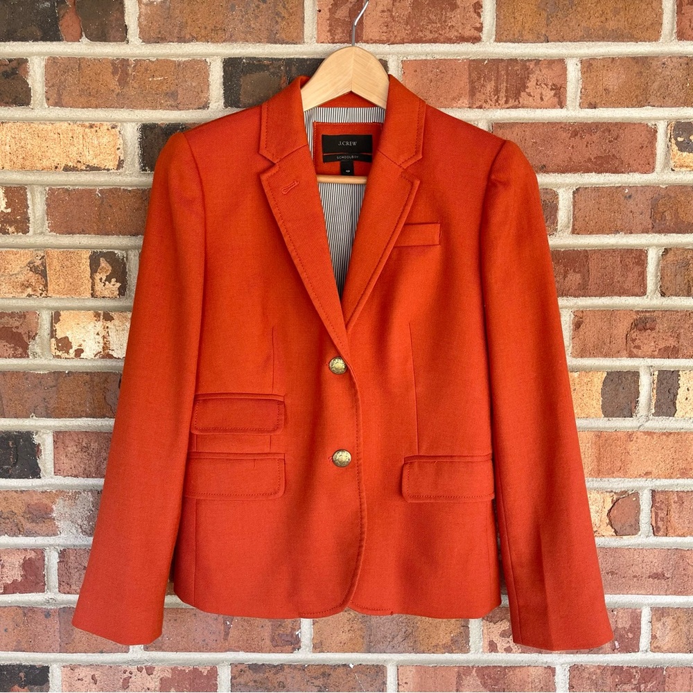 J. Crew Schoolboy Orange Fall Blazer Size 4P